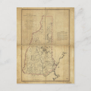 Postal Mapa topográfico Provincia de New Hampshire (1784)
