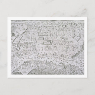 Postal Mapa urbano de Constantinopla, Turquía, c.1650 (en