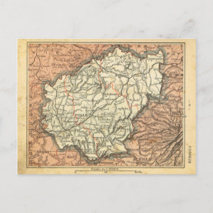 Postal Mapa vintage de France Correze
