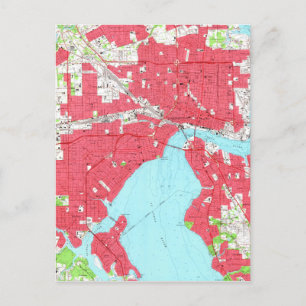 Postal Mapa vintage de Jacksonville Florida (1964) 2
