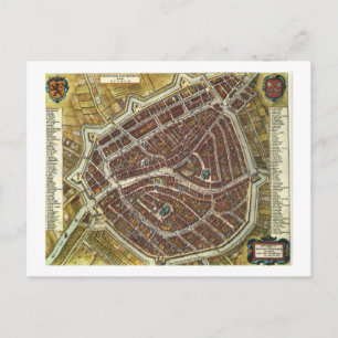 Postal Mapa vintage de Leiden
