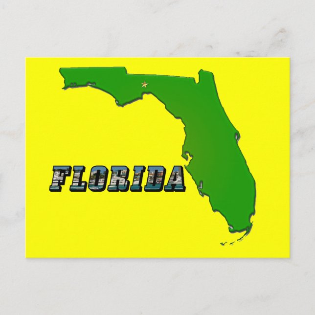 Postal Mapa y texto del estado de Florida (Anverso)