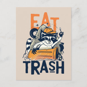 Postal Mapache Come Basura