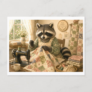 Postal Mapache como colchonero