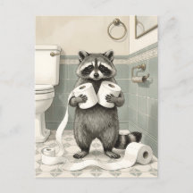 Mapache Divertido Ladrón de Papel Higiénico Humor