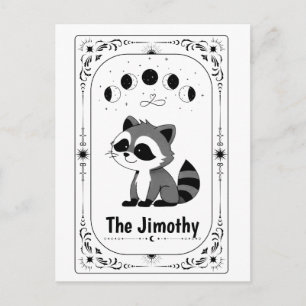 Postal Mapache Jimothy Tarot Divertido Lindo Tendencia