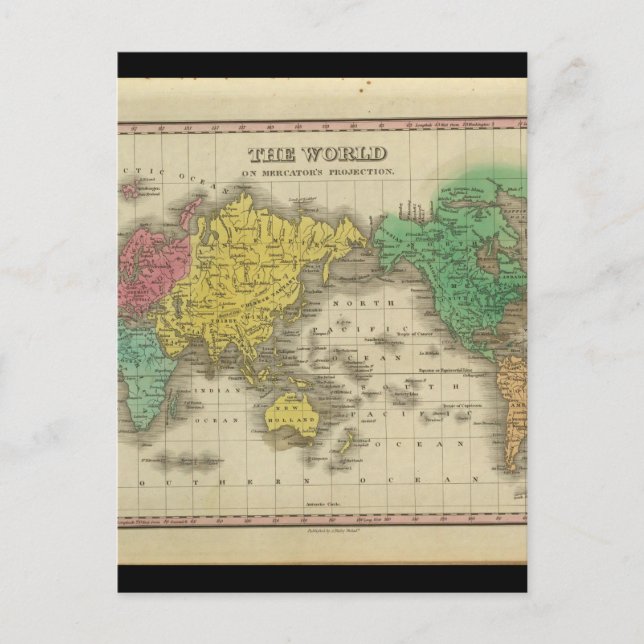 Postal Mapas antiguos de los mapas mundiales de la antigü (Anverso)