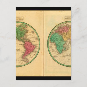 Postal Mapas antiguos de los mapas mundiales de la antigü