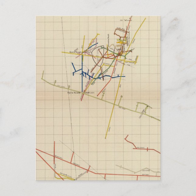 Postal Mapas de minas de Comstock Número II (Anverso)