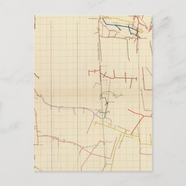 Postal Mapas de minas de Comstock Número V (Anverso)