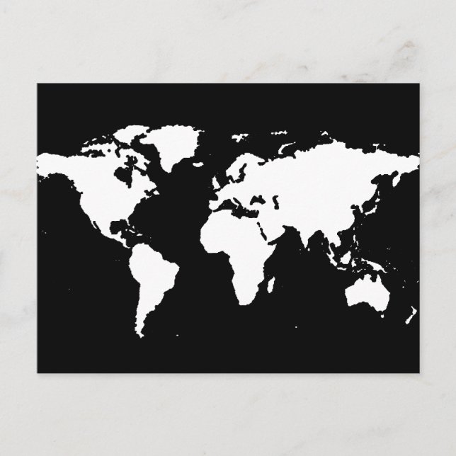Postal mapas del mundo ~ color del personalizable (Anverso)