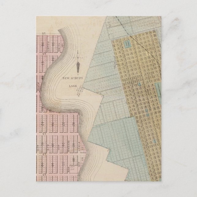 Postal Mapas del nuevo Auburn, Minnesota (Anverso)