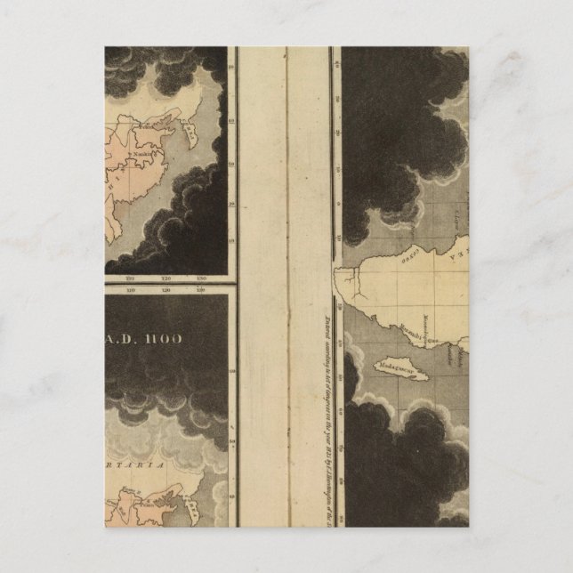 Postal Mapas grabados del mundo (Anverso)