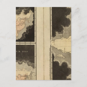 Postal Mapas grabados del mundo