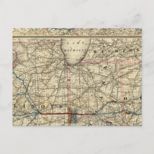 Postal Mapas mostrando la Indiana