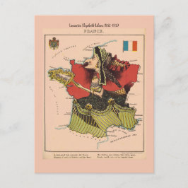 Postal Mapas pictóricos de Francia