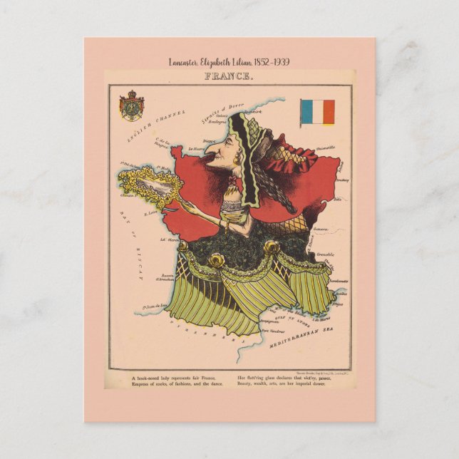 Postal Mapas pictóricos de Francia (Anverso)