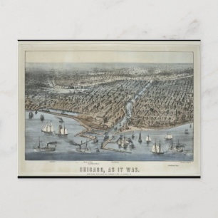 Postal Mapas postales-vintage-Chicago como en 1872