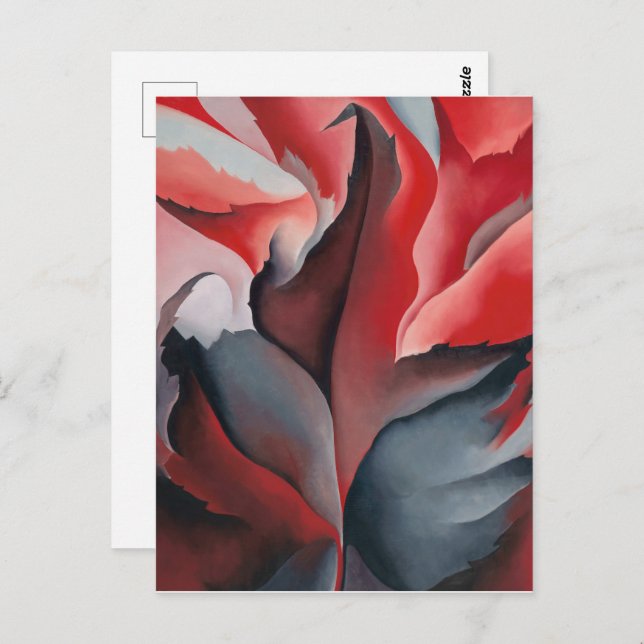 Postal Maple Rojo en el lago George | Georgia O'Keeffe | (Anverso / Reverso)