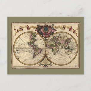 Postal Mappemonde a l'use du roy (Mapa Mundial 1720)