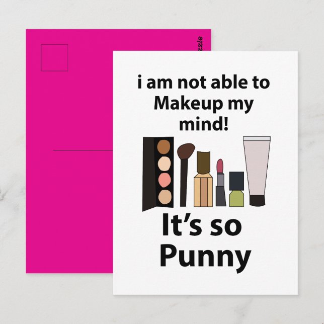 Postal Maquillaje Chiste Pun Maquillaje (Anverso / Reverso)