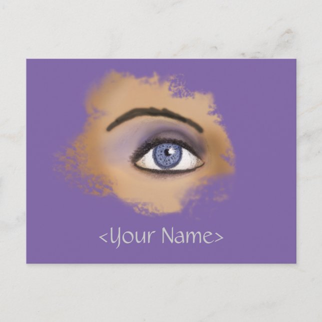 Postal Maquillaje de ojos morados (Anverso)