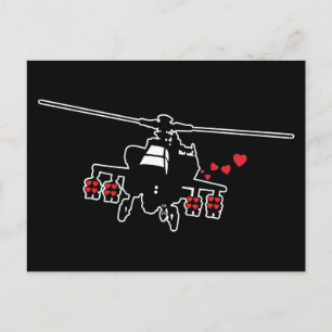 Postal Máquina de amor atacando a helicóptero
