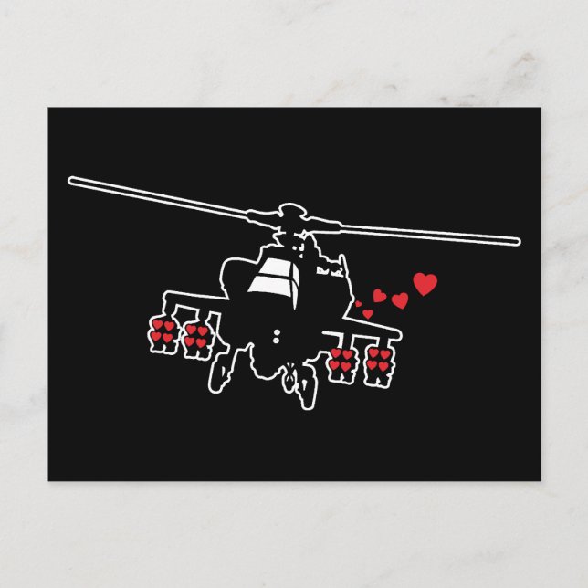Postal Máquina de amor atacando a helicóptero (Anverso)