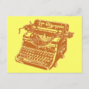 Postal Máquina de arte marrón vintage