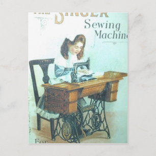 Postal Máquina de coser vintage