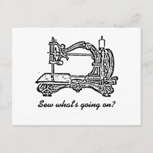 Postal máquina de coser vintage