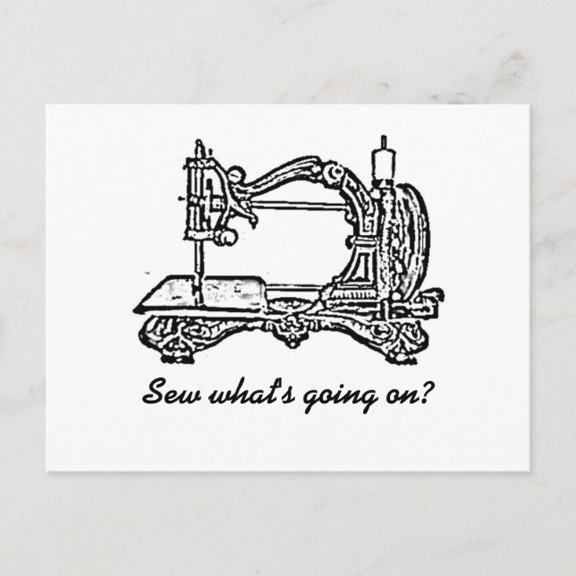 Postal máquina de coser vintage (Anverso)