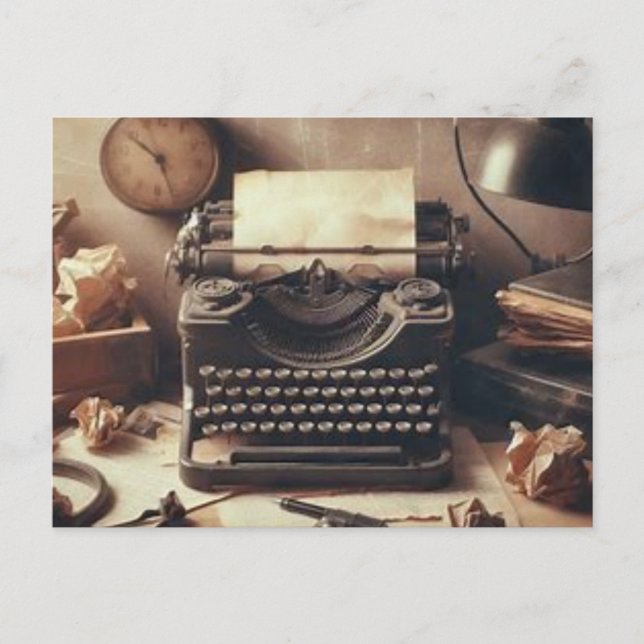 Postal Máquina de escribir antigua de cosecha manual Brow (Anverso)