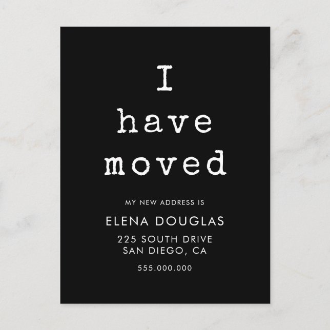 Postal Máquina de escribir simple que he movido la invita (Anverso)