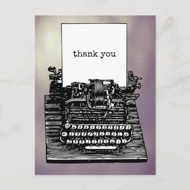 Postal Máquina de escribir ventilado Gracias Postcard (Anverso)