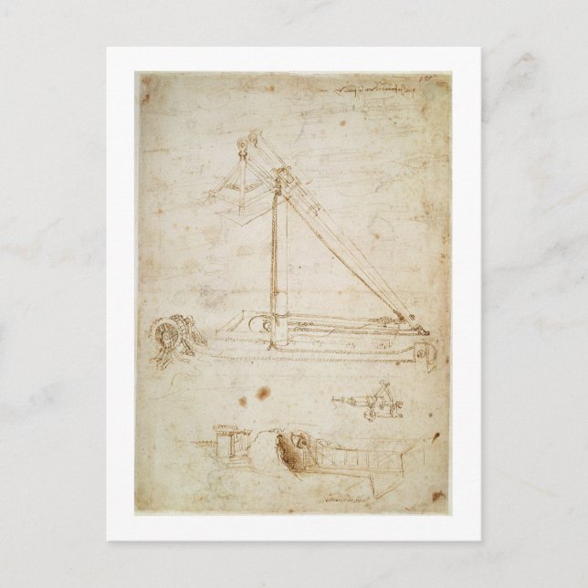 Postal Máquina de guerra (lápiz sobre papel) (Anverso)