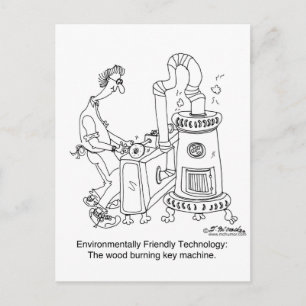 Postal Máquina de llavero de madera