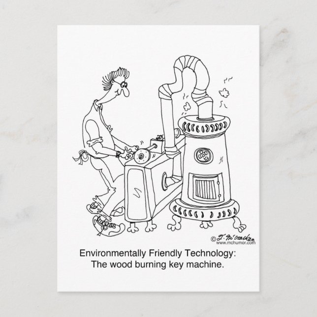 Postal Máquina de llavero de madera (Anverso)