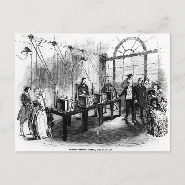 Postal Máquina de pesaje soberano, Banco de Inglaterra (Anverso)