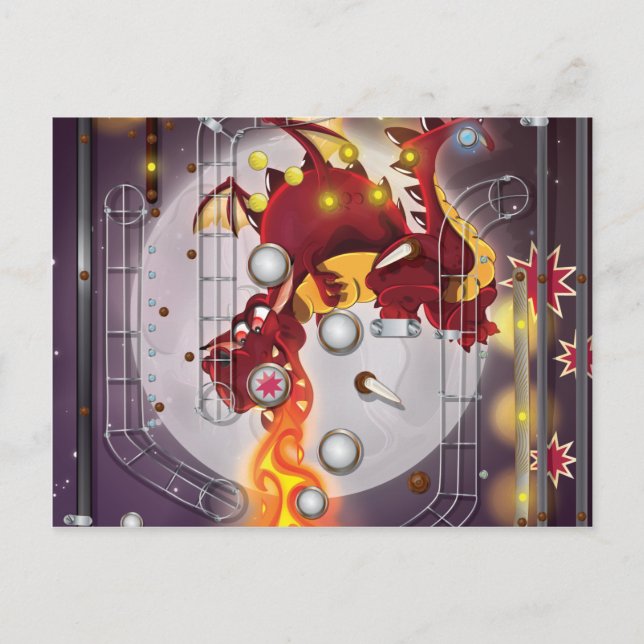 Postal Máquina de pinball de dragón (Anverso)