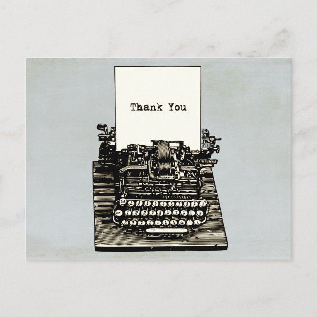 Postal Máquina De Vintage Gracias Boda (Anverso)