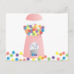 Postal Máquina Gumball rosa