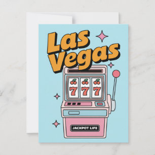 Postal Máquina Tragaperras Retro de Las Vegas Nevada Jack