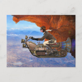 Postal Máquina voladora Steampunk