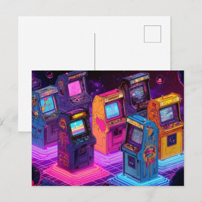 Postal Máquinas de Arcade Retro (Anverso / Reverso)