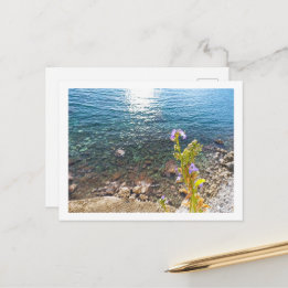 Postal Mar Adriático con Campanilla en verano Montenegro