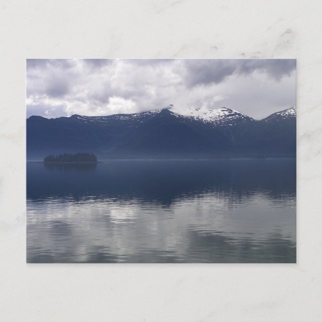 Postal Mar de Alaska en tonos azules (Anverso)