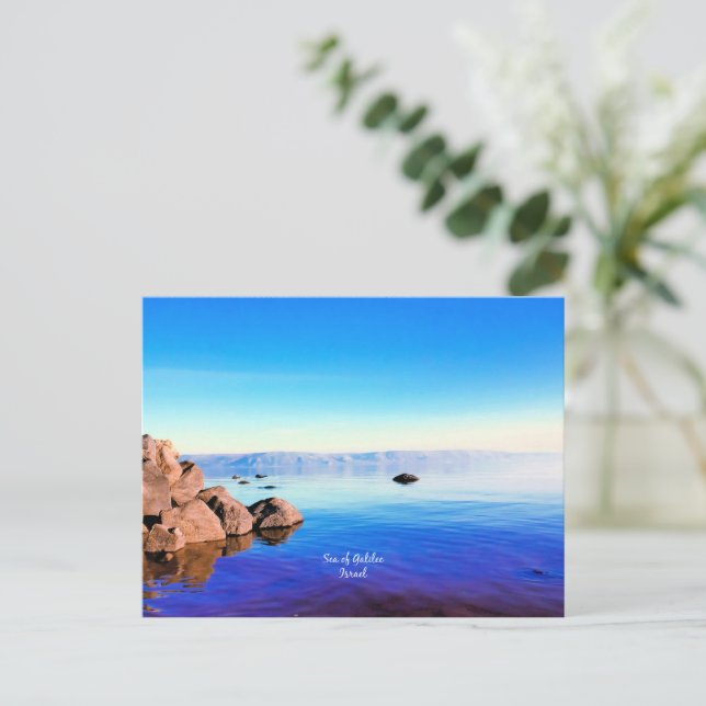 Postal Mar de Galilea, fotografía panorámica de Israel (Anverso de pie)