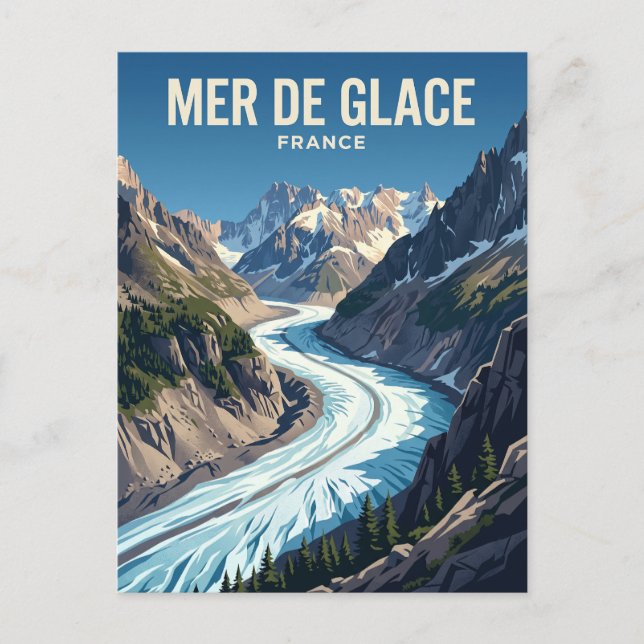 Postal Mar de Hielo Francia (Anverso)