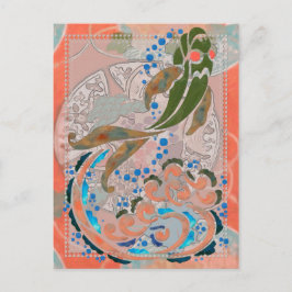 Postal Mar de la Paz Arte Popular Asiático